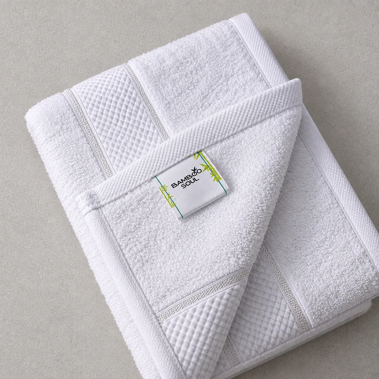 White Bath Towel Made From Bamboo Fiber