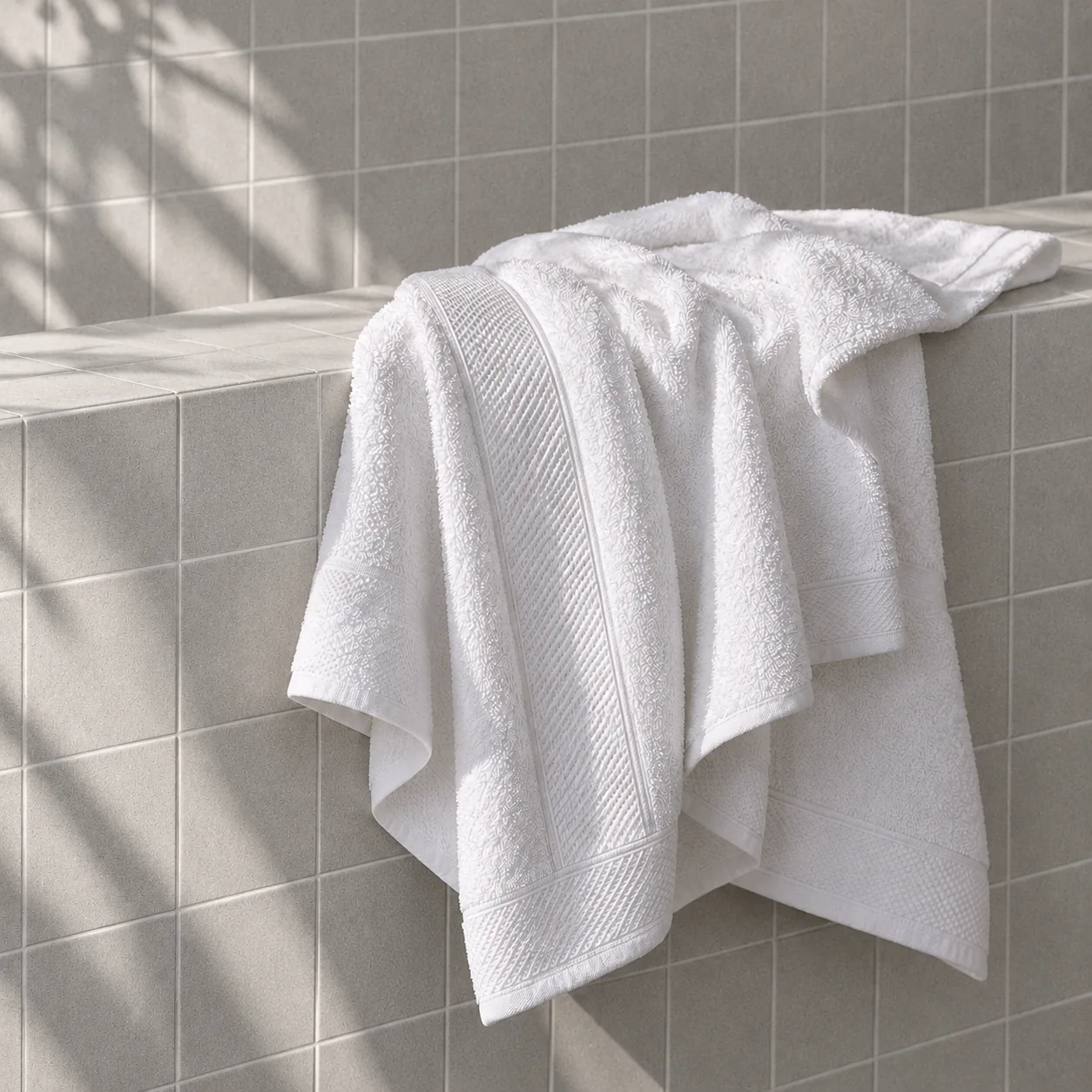 White Bath Towel Made From Bamboo Fiber