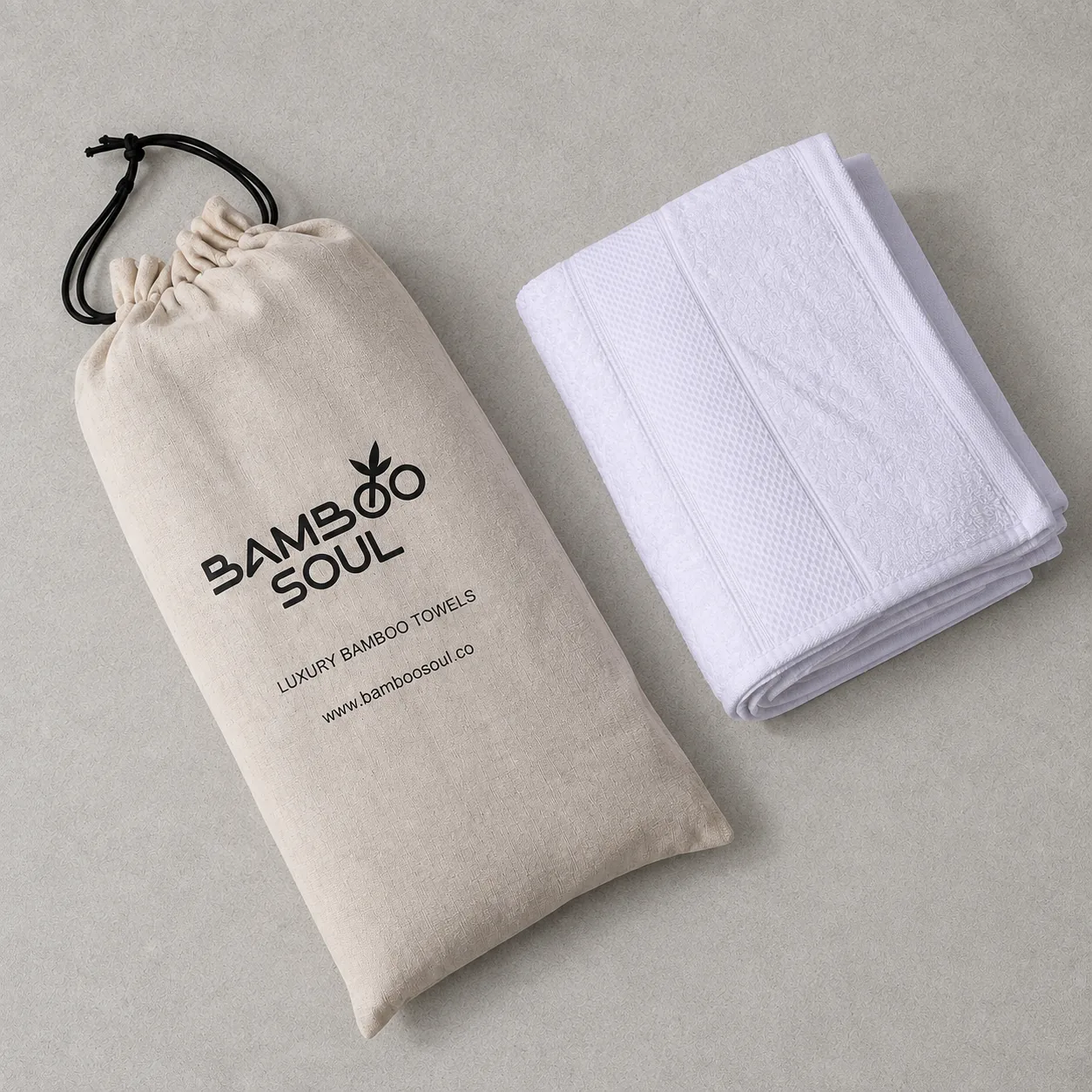 White Bath Towel Made From Bamboo Fiber