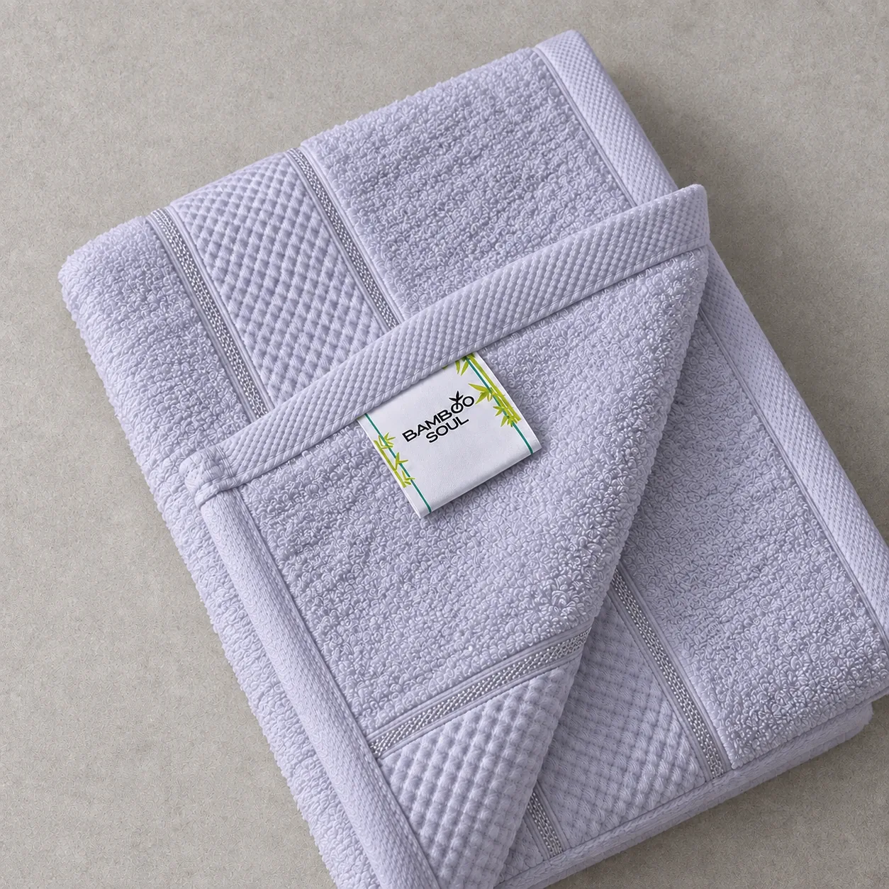 Light Grey Bath Towel Made From Bamboo Fiber