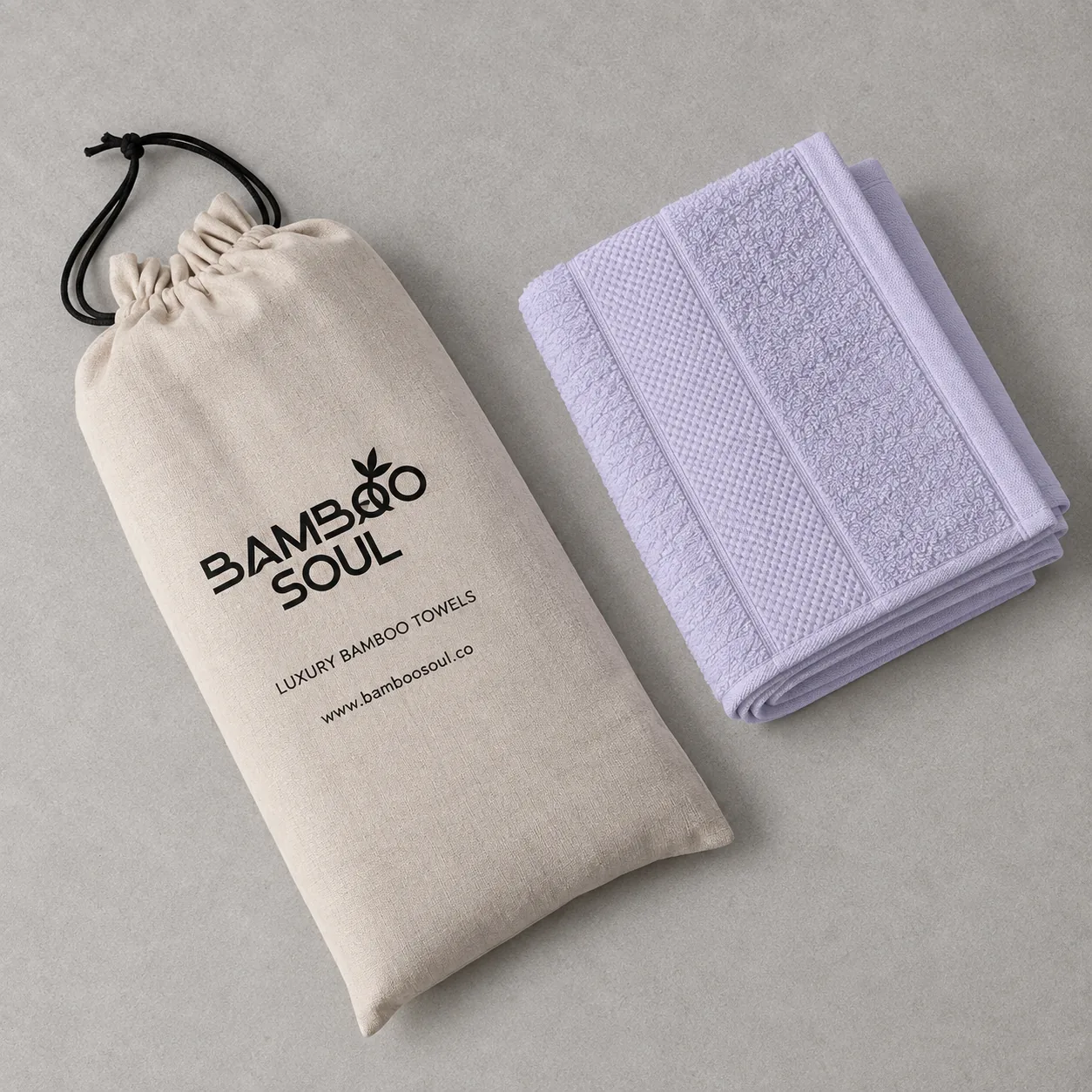 Light Grey Bath Towel Made From Bamboo Fiber