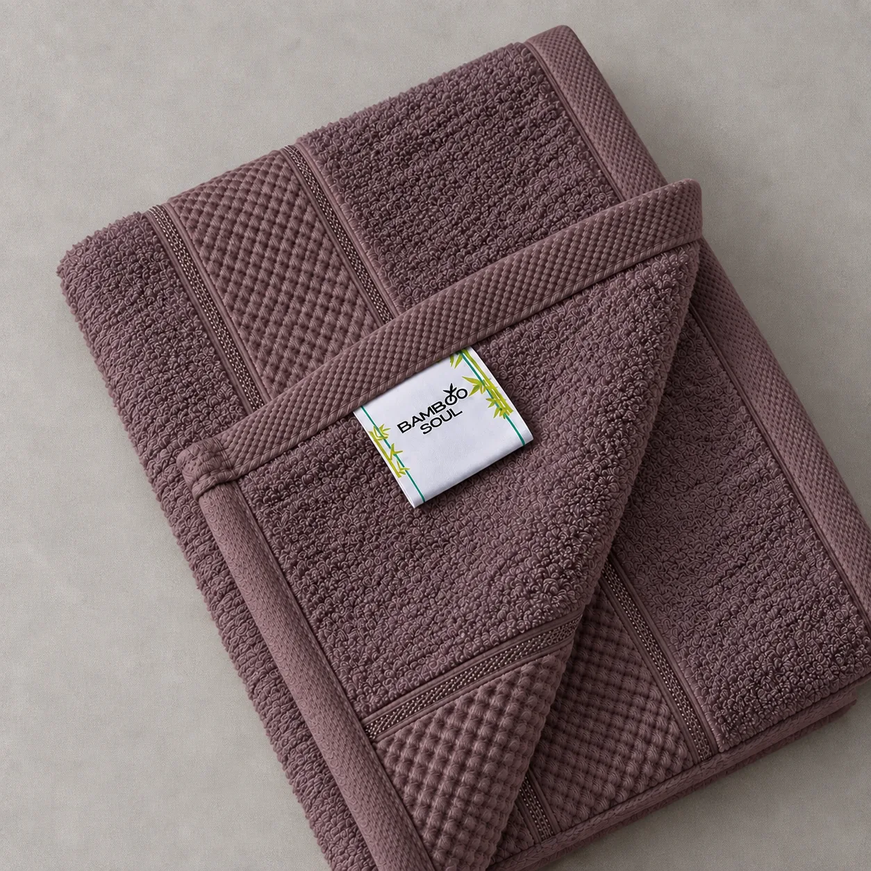 Dark Beige Towel Made From Bamboo Fiber