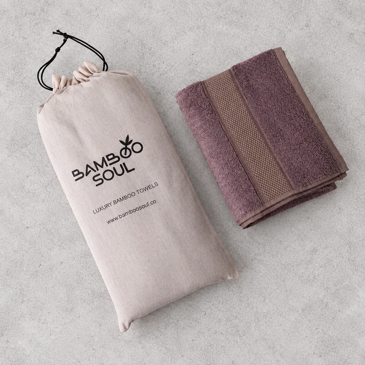 Dark Beige Towel Made From Bamboo Fiber