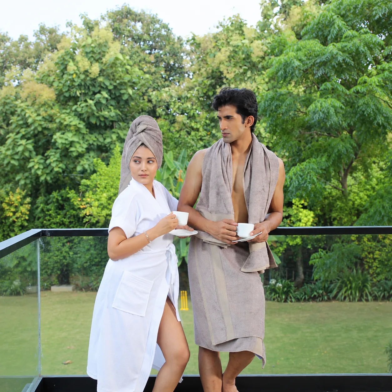 Dark Beige Towel Made From Bamboo Fiber