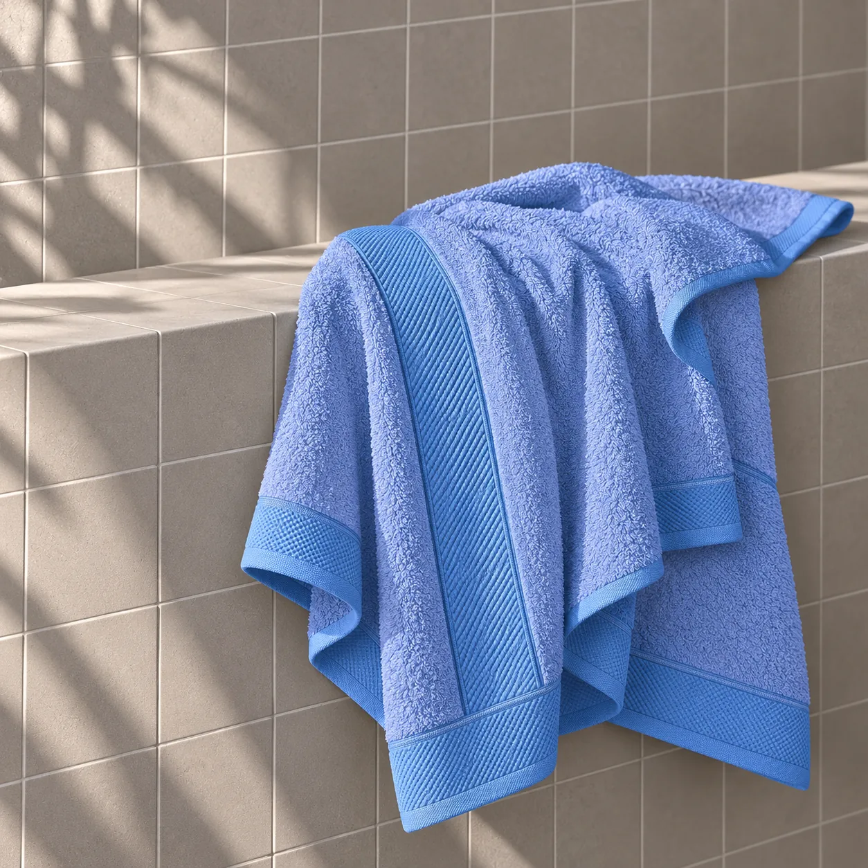 Sky Blue Towel Made From Bamboo Fiber