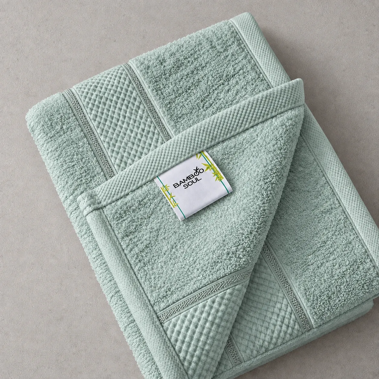 Mint Green Towel Made From Bamboo Fiber