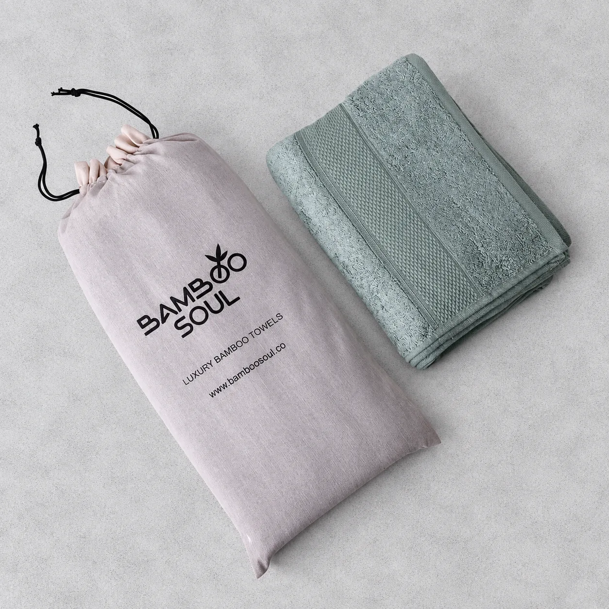 Mint Green Towel Made From Bamboo Fiber