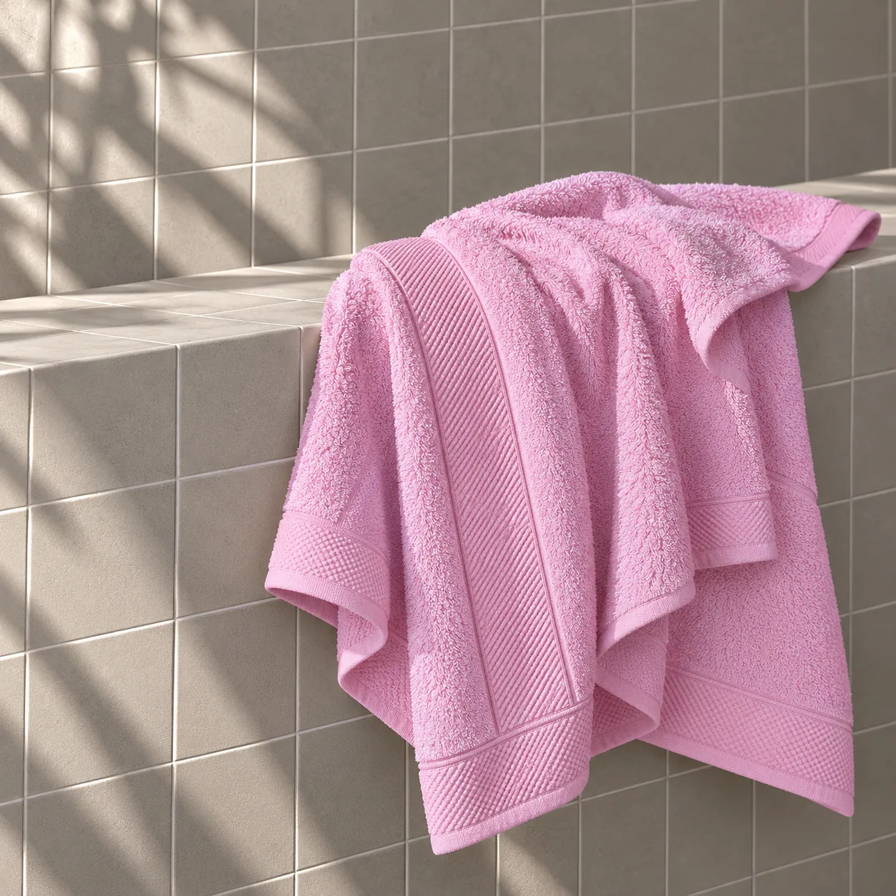 Pink Towel Made From Bamboo Fiber