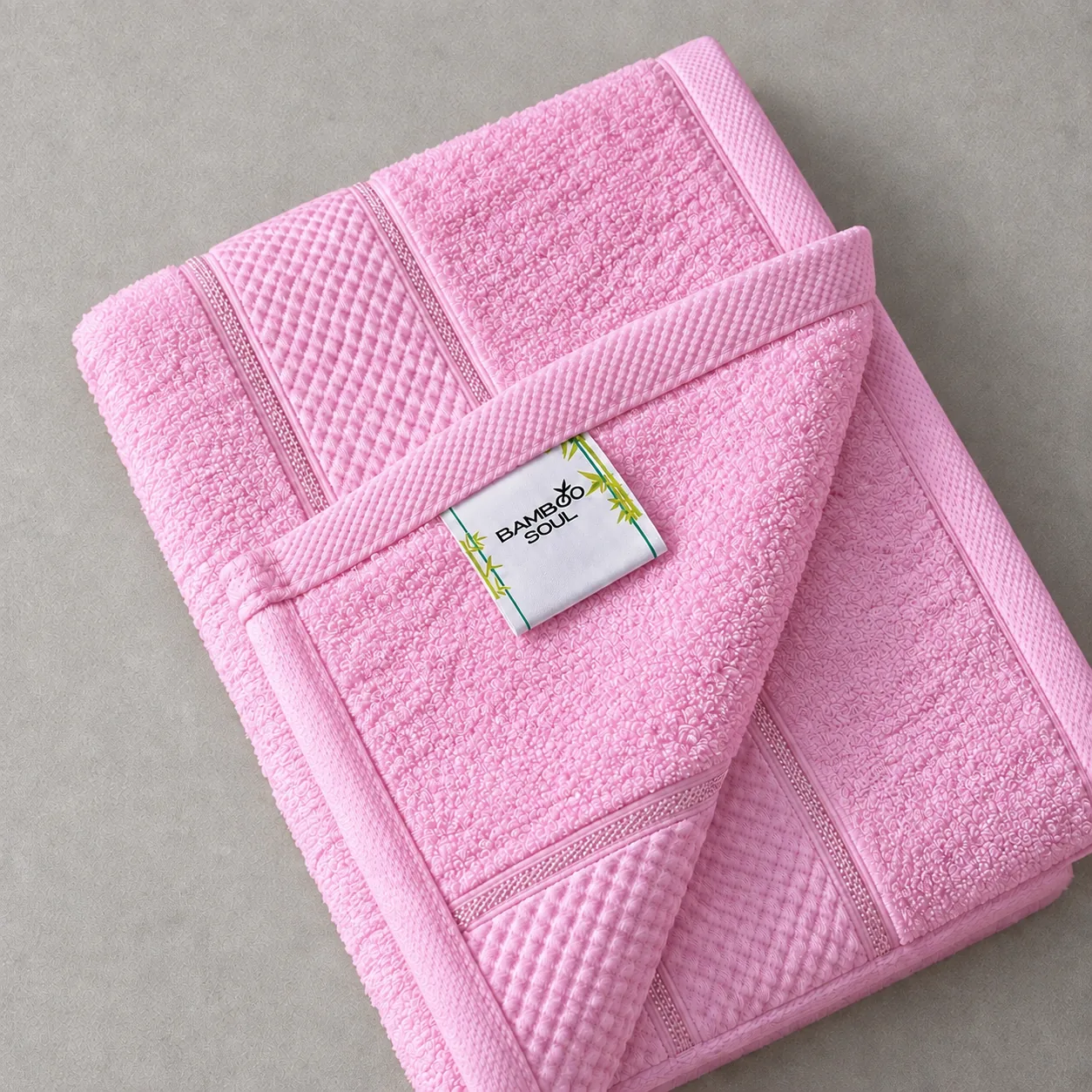 Pink Towel Made From Bamboo Fiber