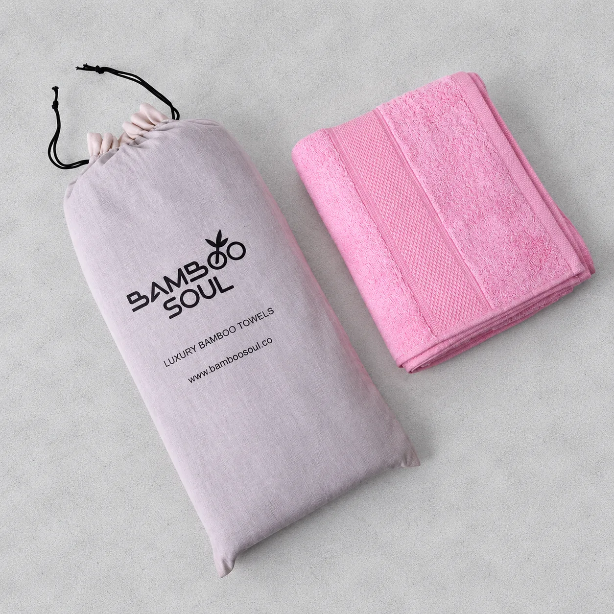 Pink Towel Made From Bamboo Fiber