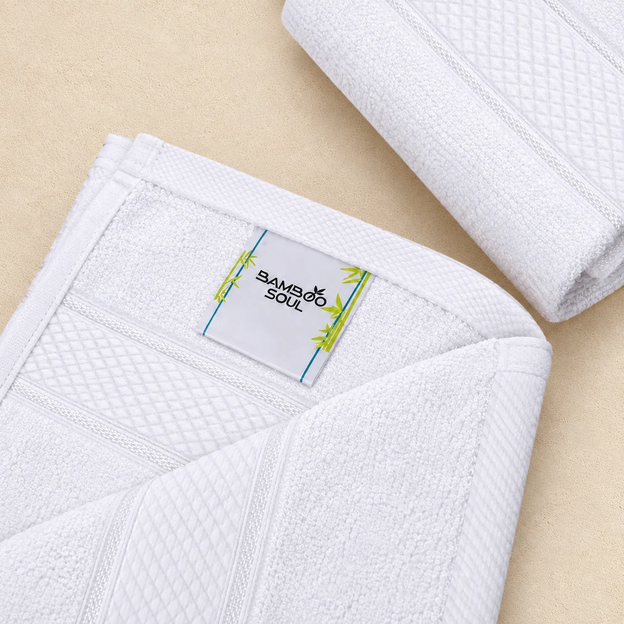 White Hand Towel Made From Bamboo Fiber - Pack Of 2