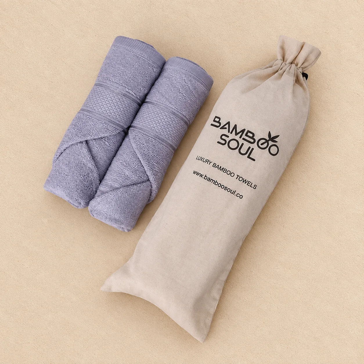 Grey Hand Towel Made From Bamboo Fiber - Pack Of 2