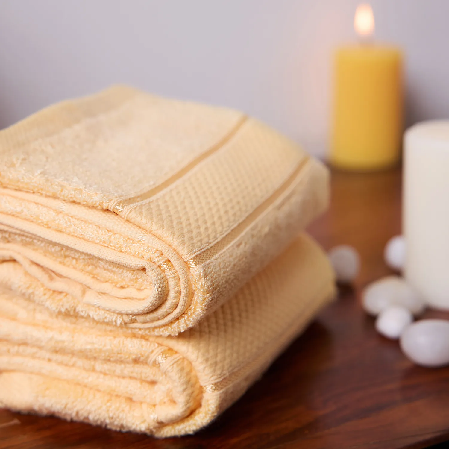Yellow Hand Towel Made From Bamboo Fiber - Pack Of 2