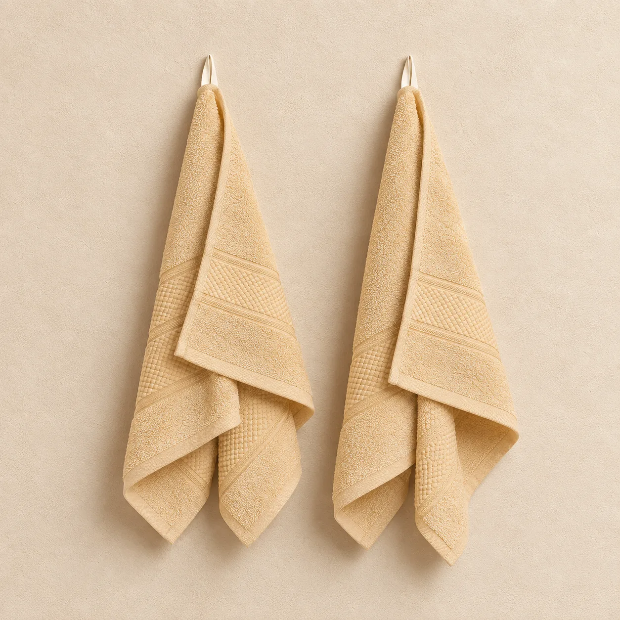 Yellow Hand Towel Made From Bamboo Fiber - Pack Of 2