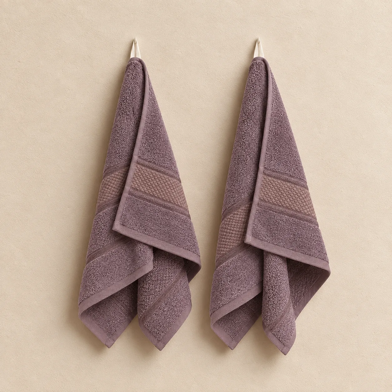 Dark Beige Hand Towel Made From Bamboo Fiber - Pack Of 2