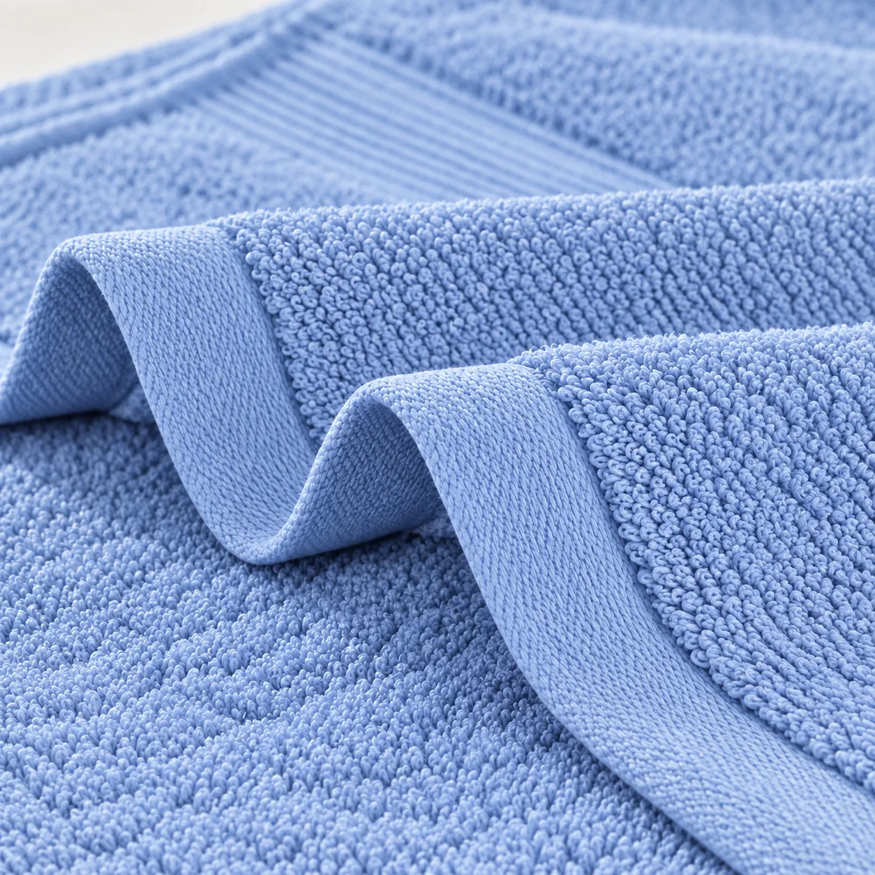 Sky Blue Hand Towel Made From Bamboo Fiber - Pack Of 2