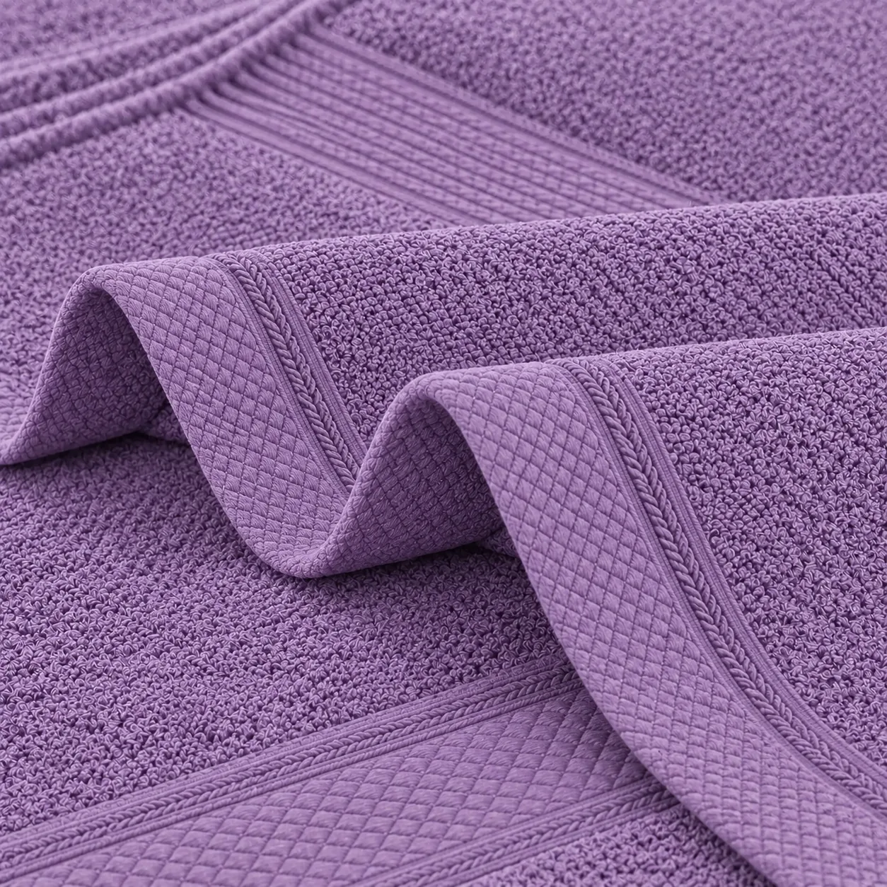 Purple Hand Towel Made From Bamboo Fiber - Pack Of 2