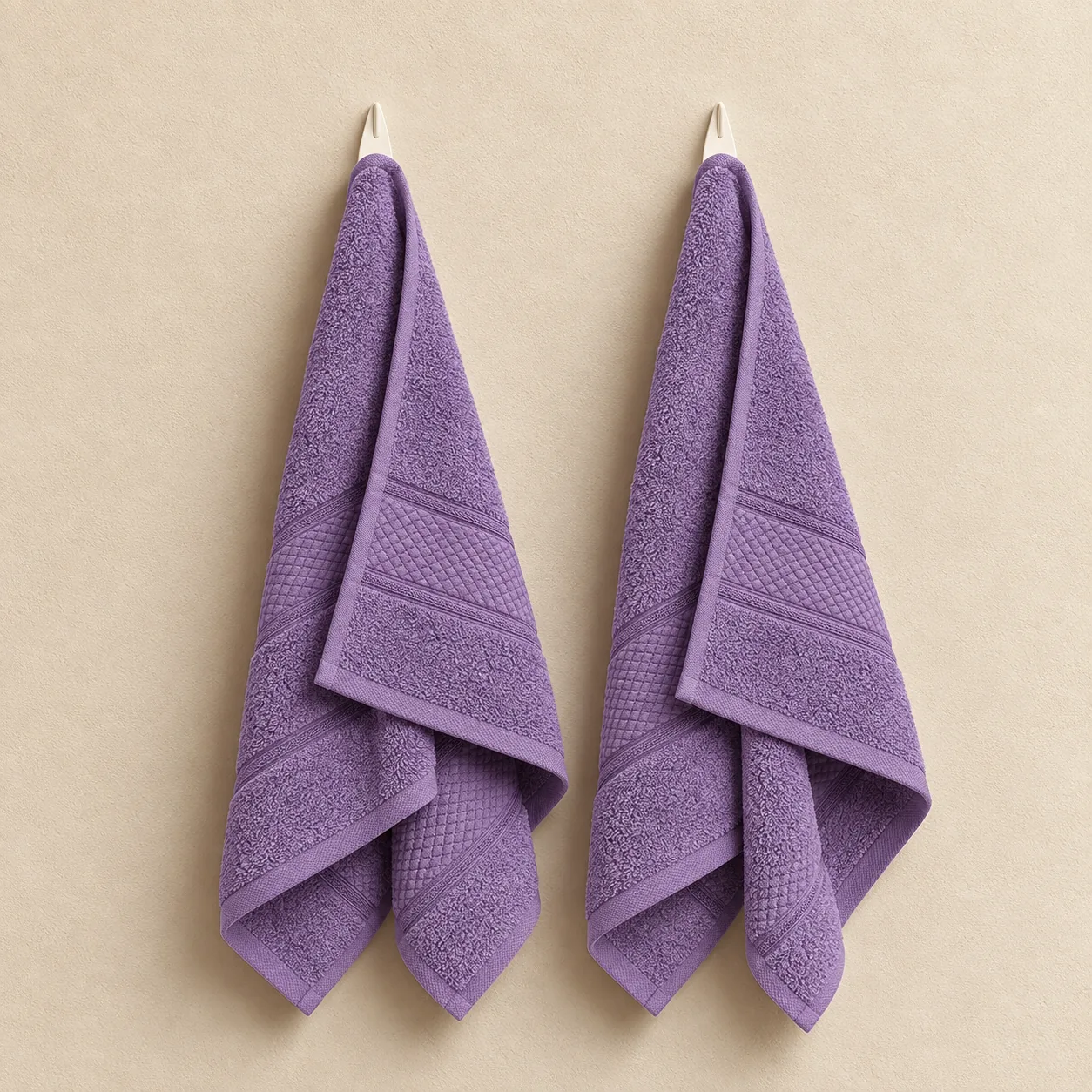 Purple Hand Towel Made From Bamboo Fiber - Pack Of 2