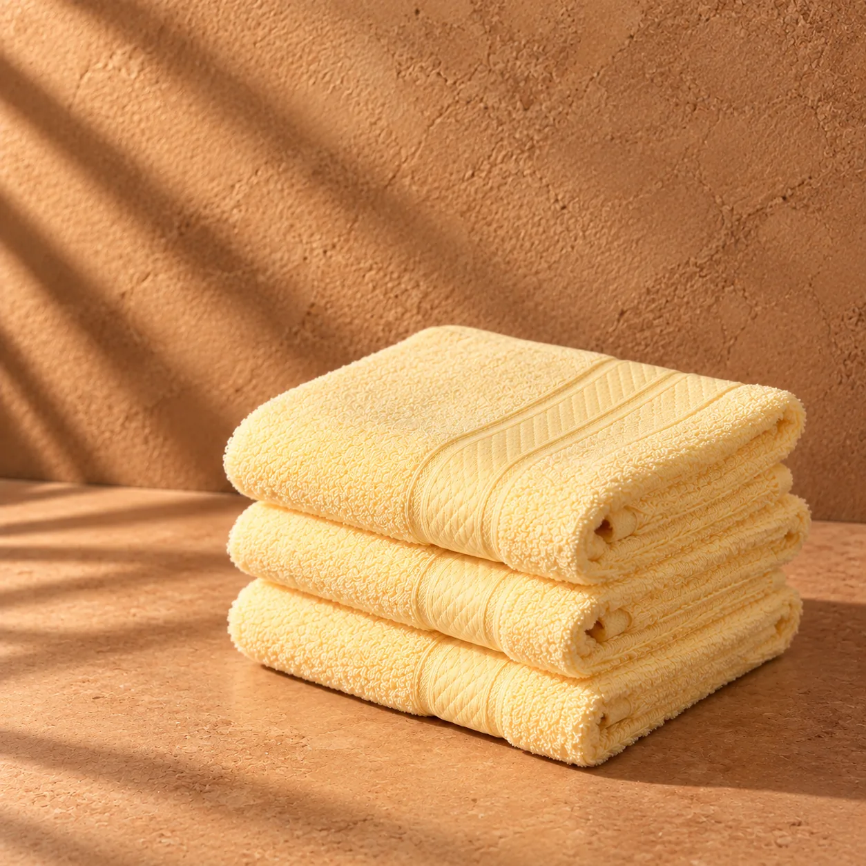 Yellow Face Towel Made From Bamboo Fiber - Pack Of 3
