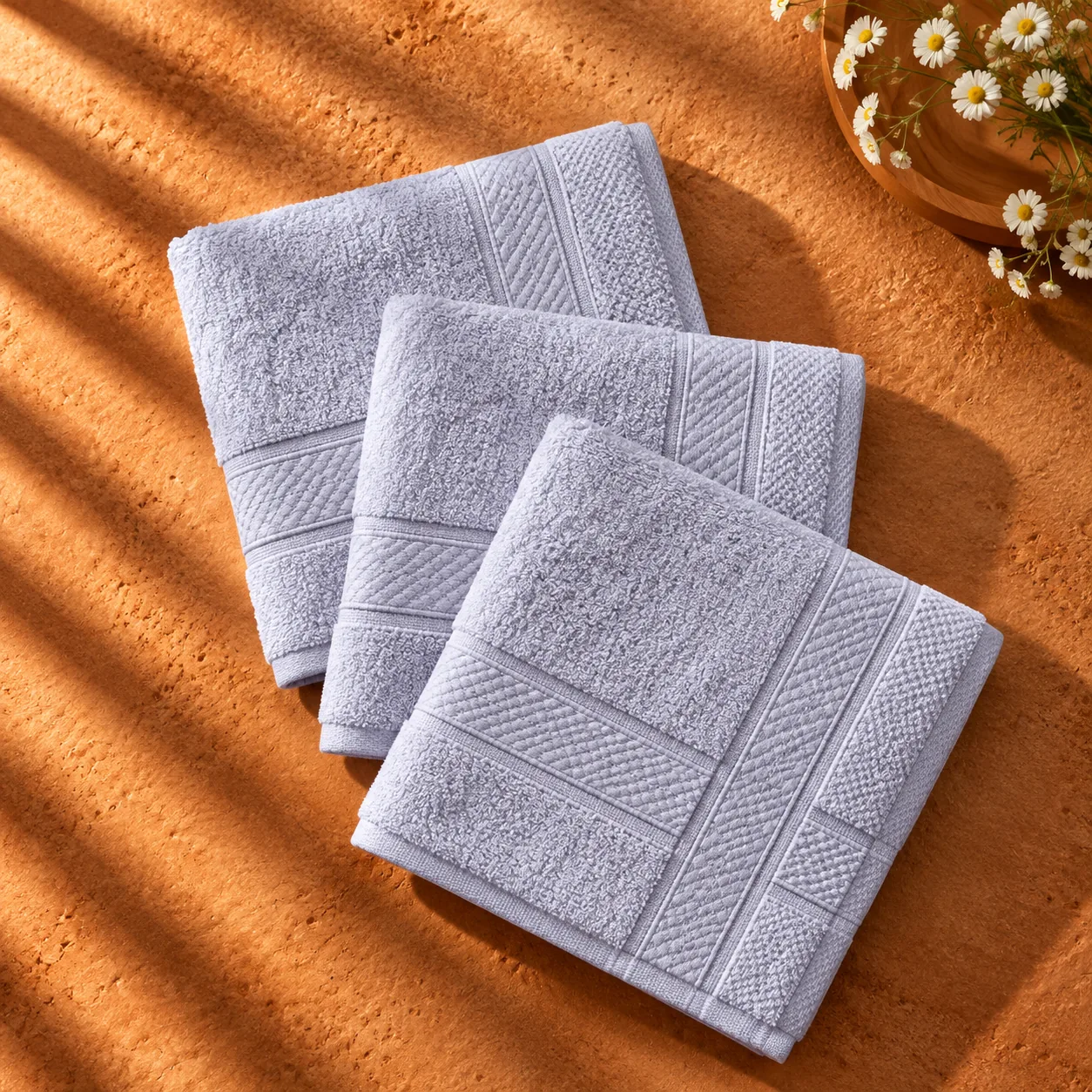 Gray Face Towel Made From Bamboo Fiber - Pack Of 3