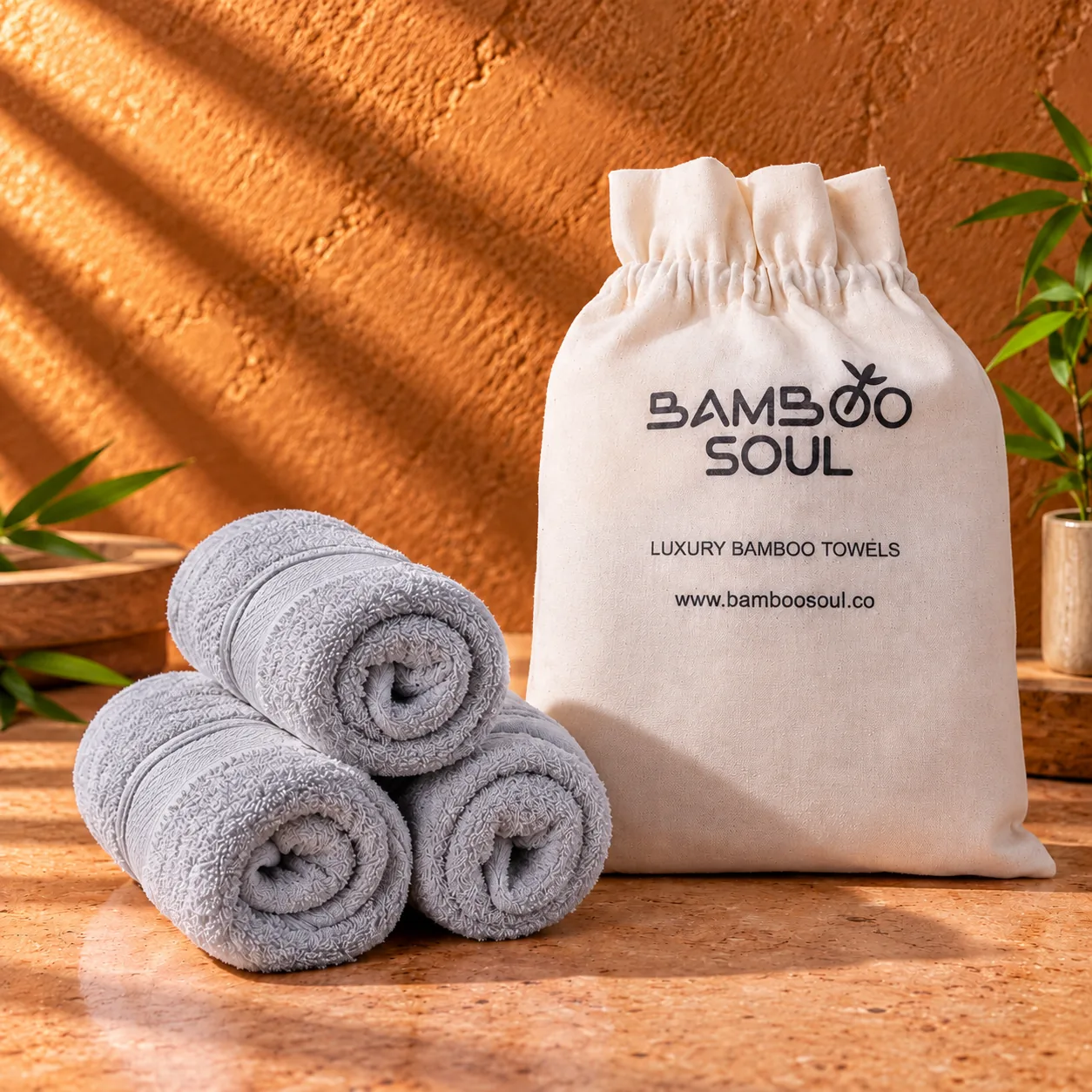 Gray Face Towel Made From Bamboo Fiber - Pack Of 3
