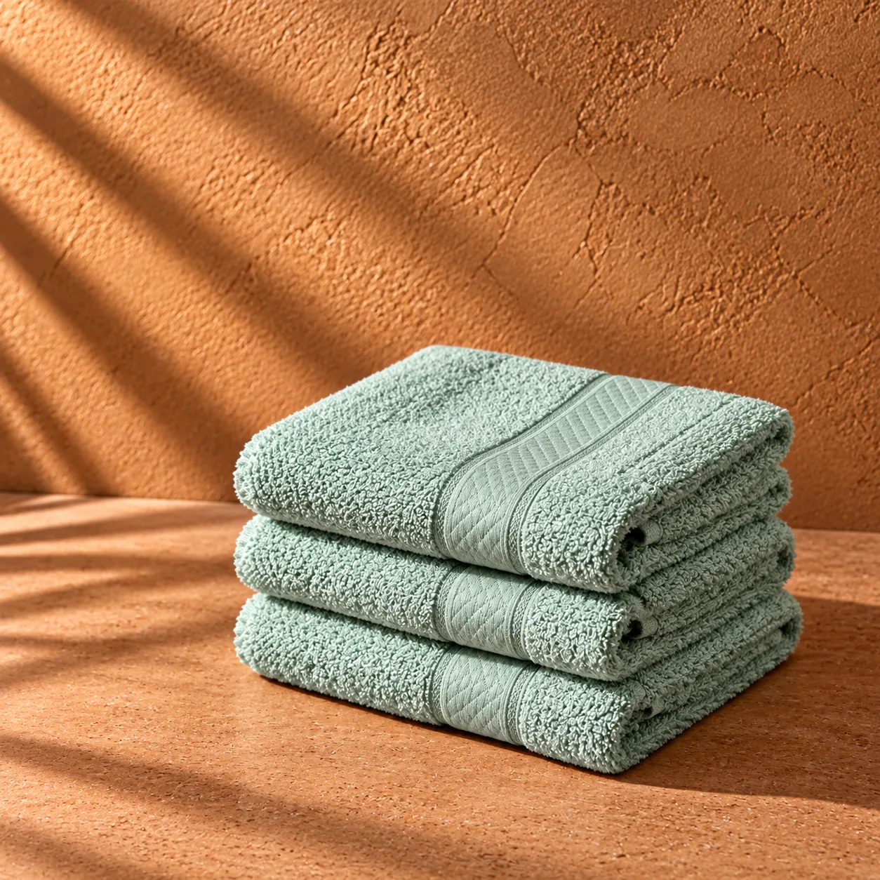 Mint Green Face Towel Made From Bamboo Fiber - Pack Of 3