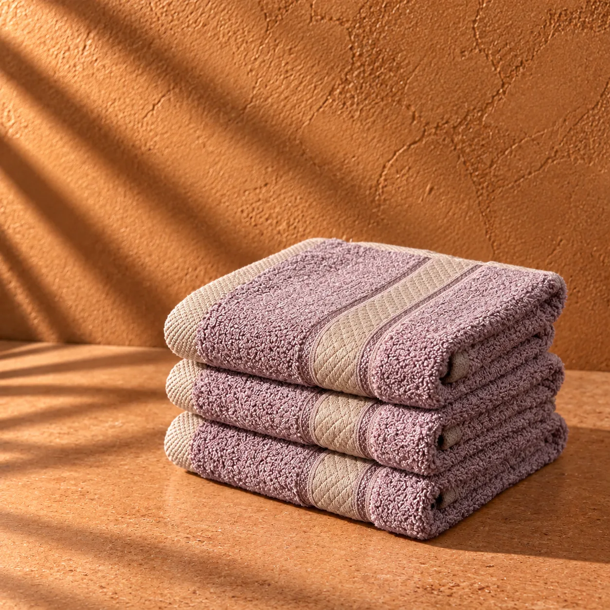 Dark Beige Face Towel Made From Bamboo Fiber - Pack Of 3