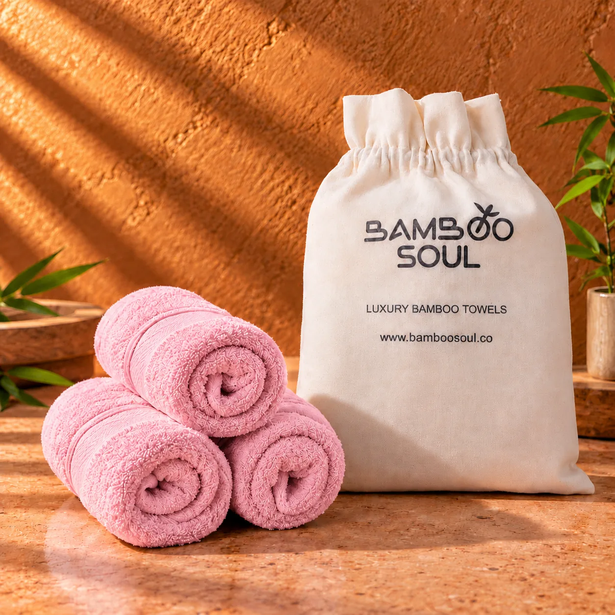 Pink Face Towel Made From Bamboo Fiber - Pack Of 3 (copy)