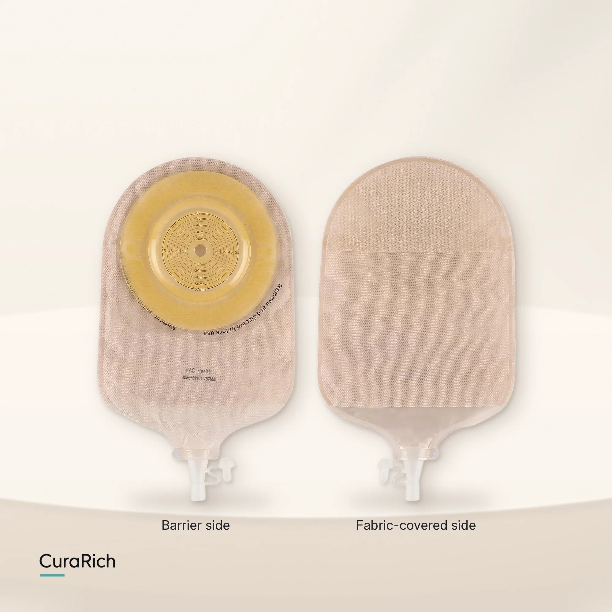 BAO Health 408570410C One-Piece Convex Urostomy Pouch – Cut-to-Fit up to 57 mm, Tap Outlet, Anti-Reflux