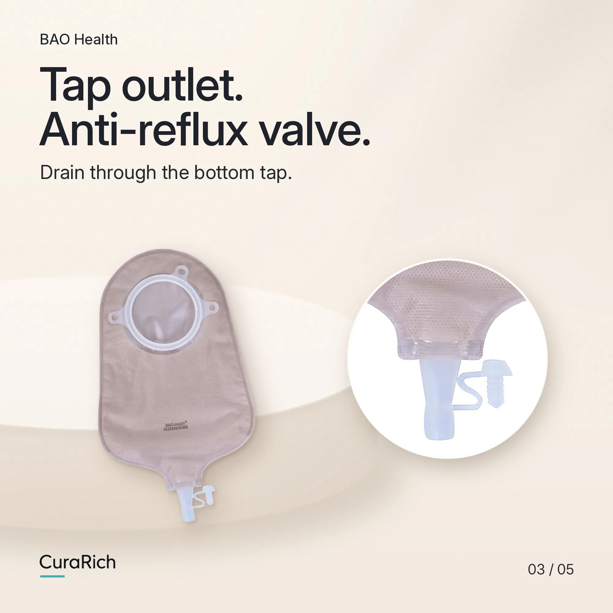 BAO Health 3016001 + 4036008 Two-Piece Urostomy Set – 60 mm Flange image 3