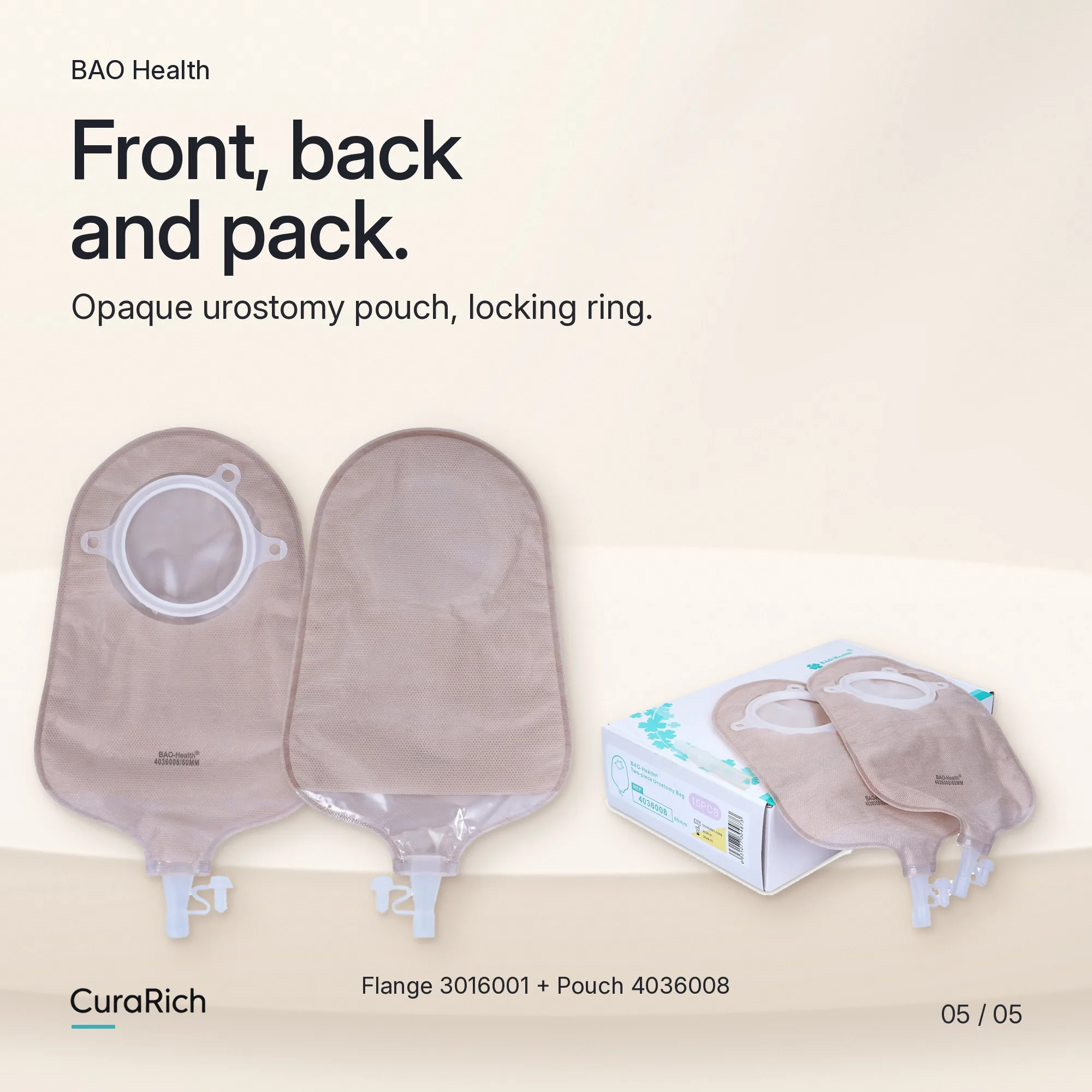 BAO Health 3016001 + 4036008 Two-Piece Urostomy Set – 60 mm Flange image 4