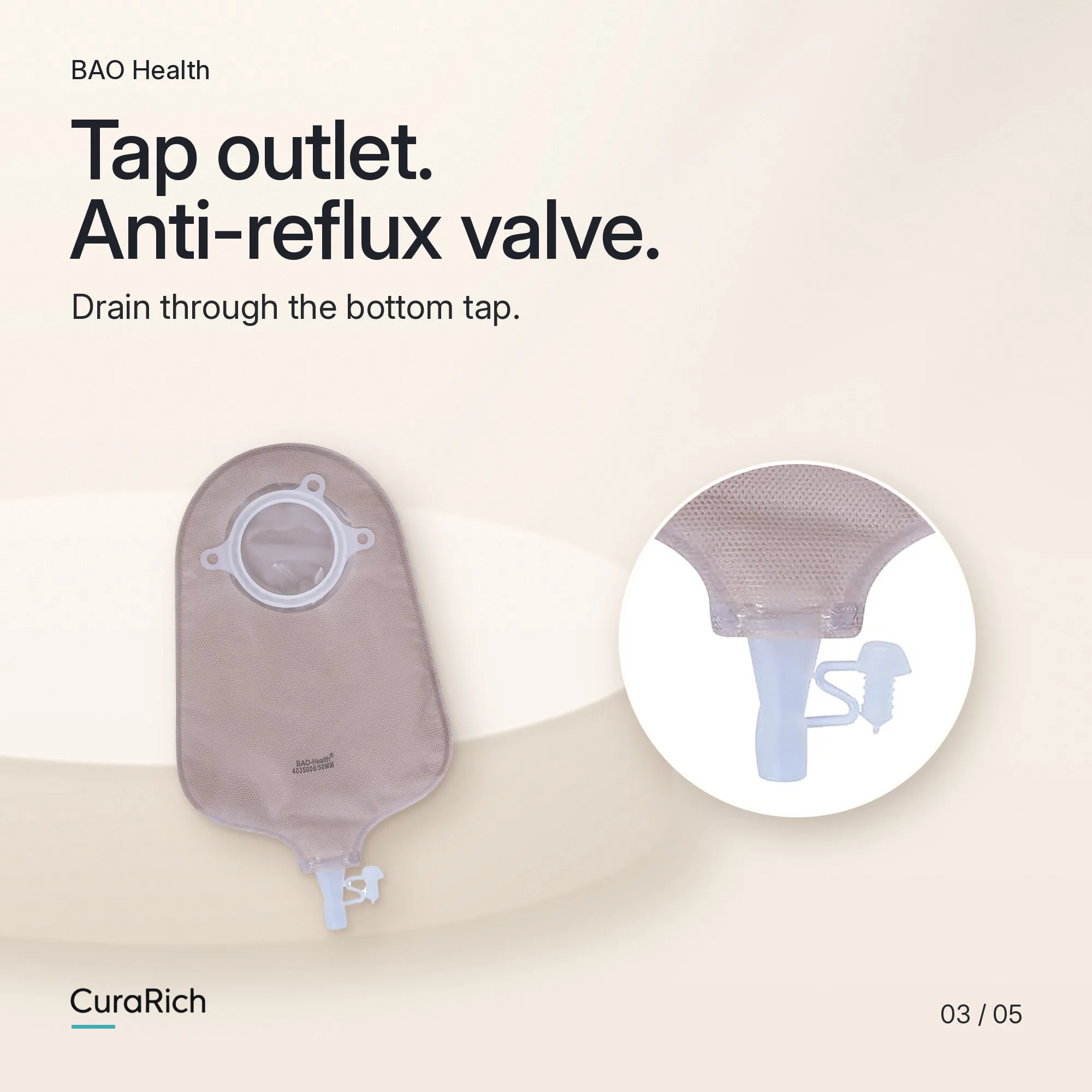 BAO Health 3015001 + 4035008 Two-Piece Urostomy Set – 50 mm Flange image 3