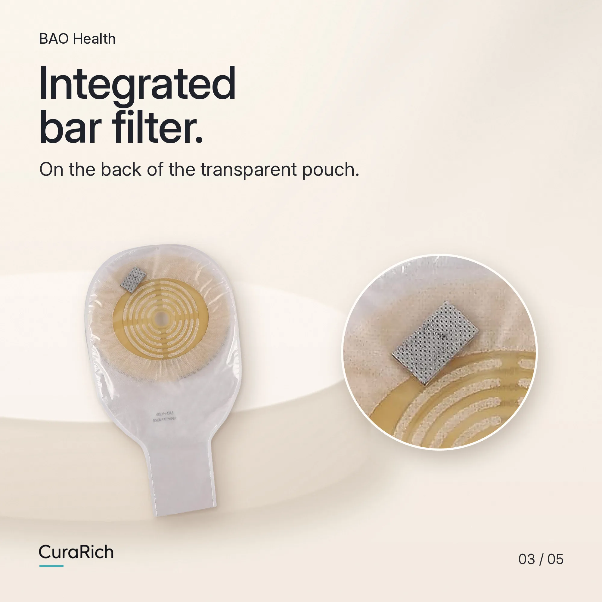 BAO Health 10910201F One-Piece Drainable Colostomy & Ileostomy Pouch XXL image 3