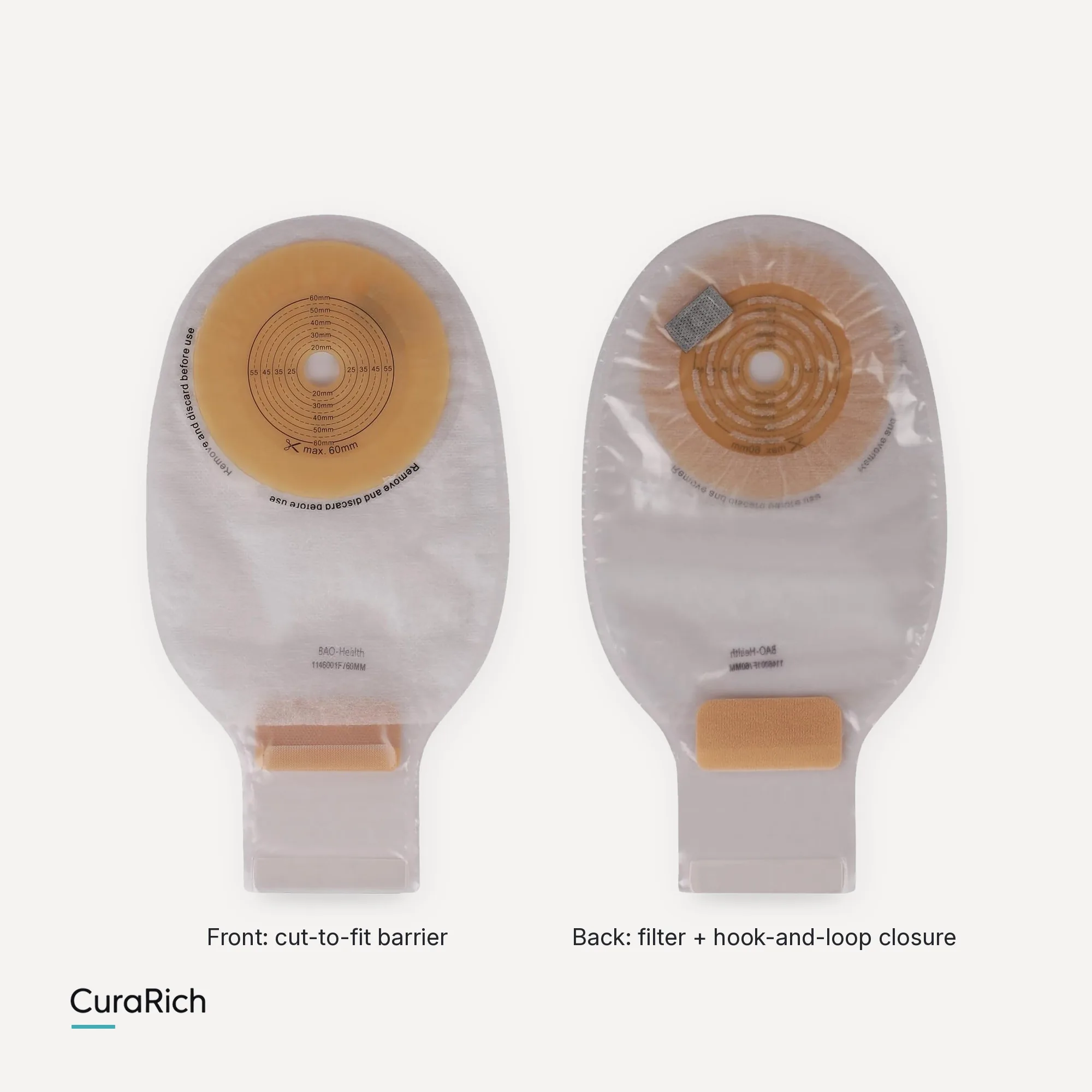 BAO Health 1146001F One-Piece Drainable Colostomy & Ileostomy Pouch – Transparent