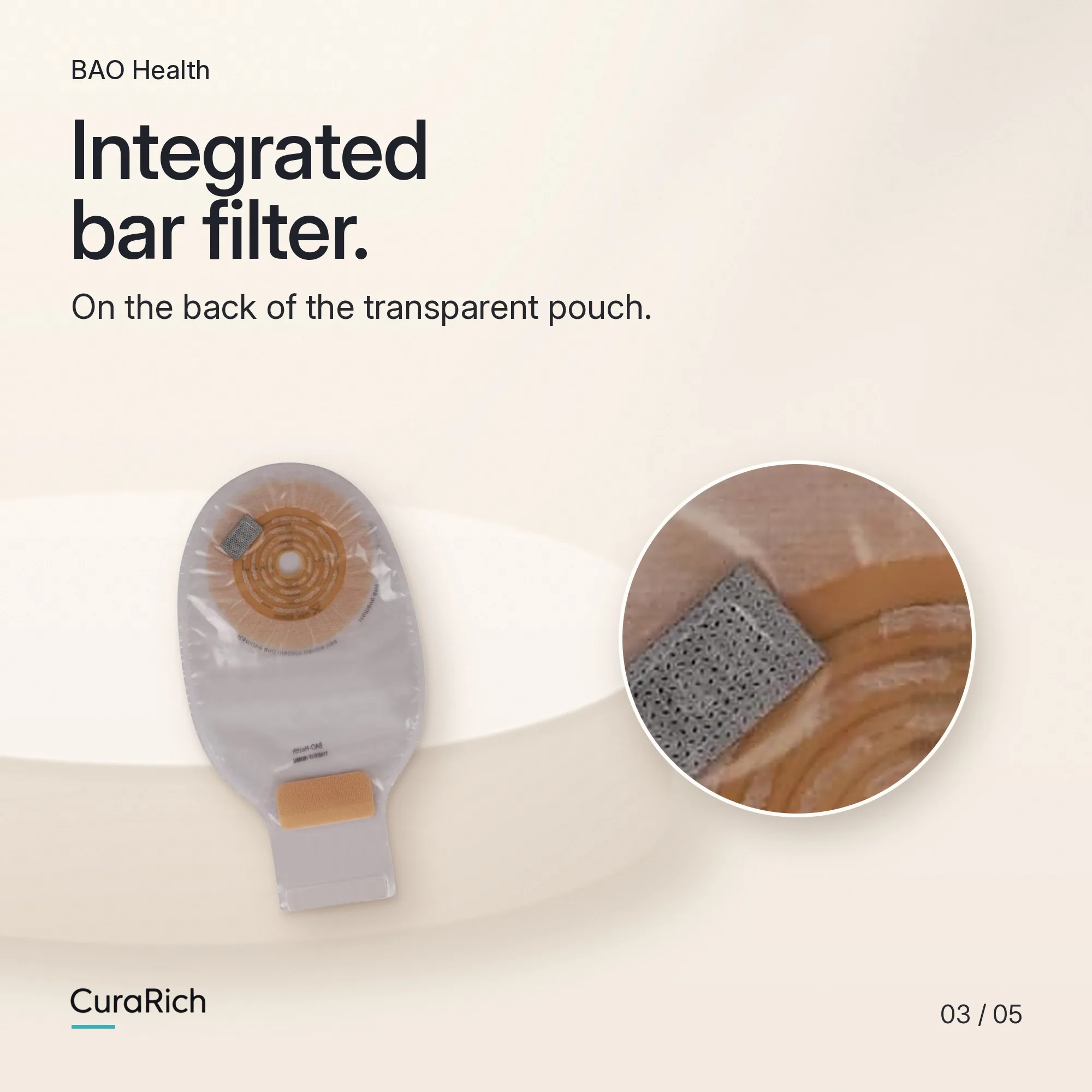 BAO Health 1146001F One-Piece Drainable Colostomy & Ileostomy Pouch – Transparent image 3