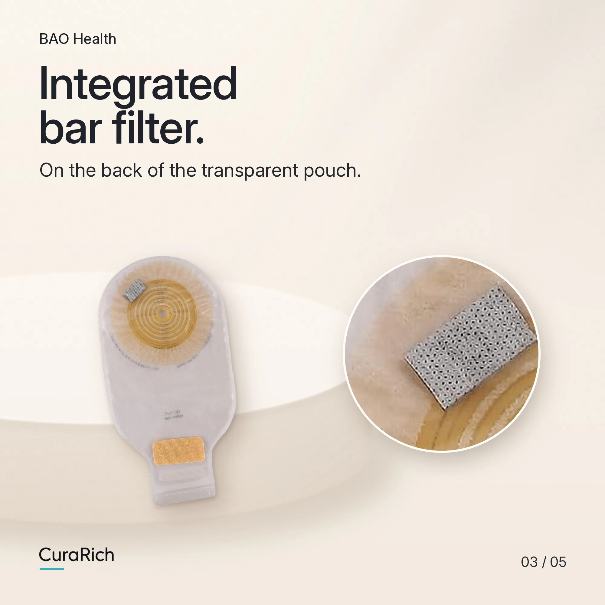 BAO Health 1207501F One-Piece Drainable Colostomy & Ileostomy Pouch – Transparent image 3