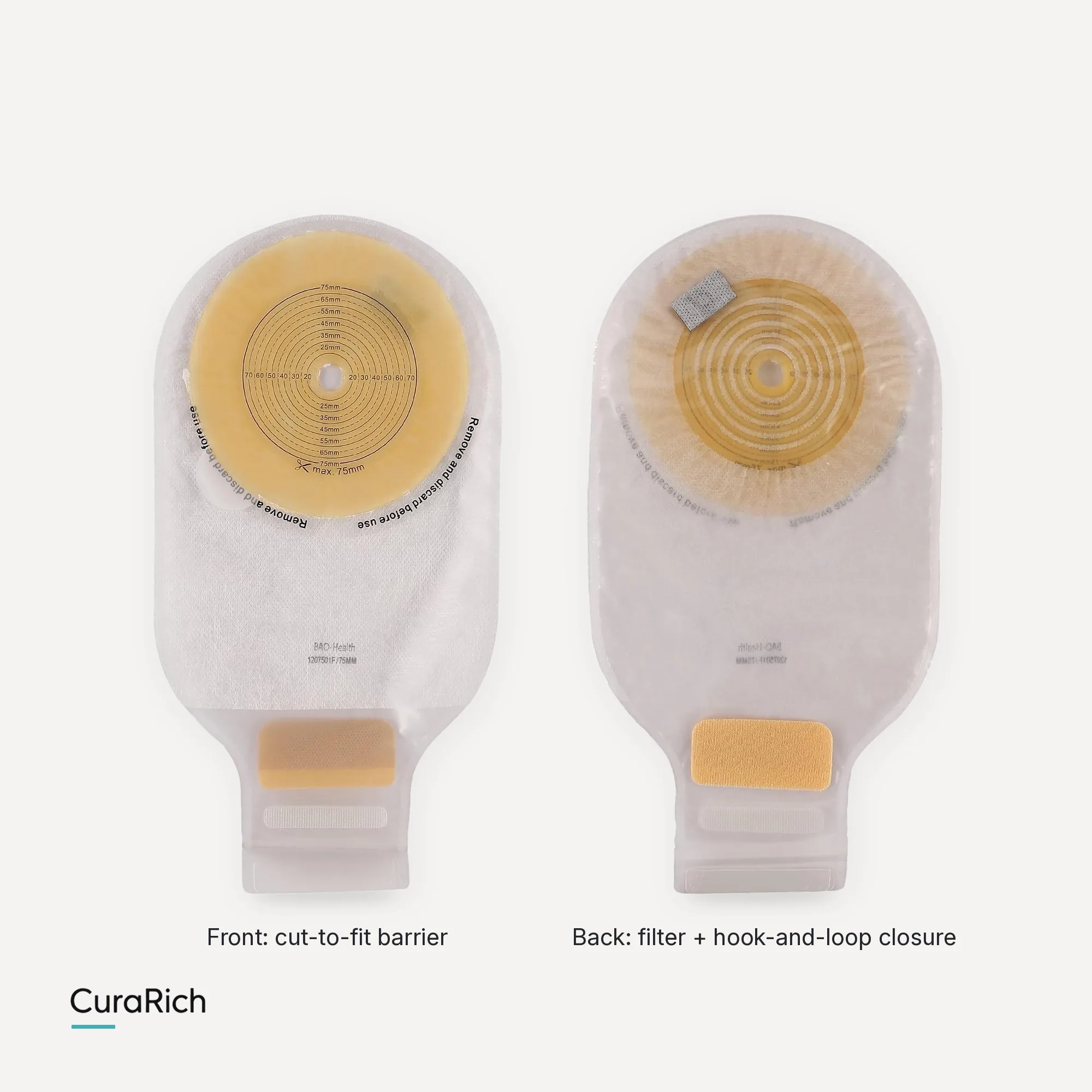 BAO Health 1207501F One-Piece Drainable Colostomy & Ileostomy Pouch – Transparent