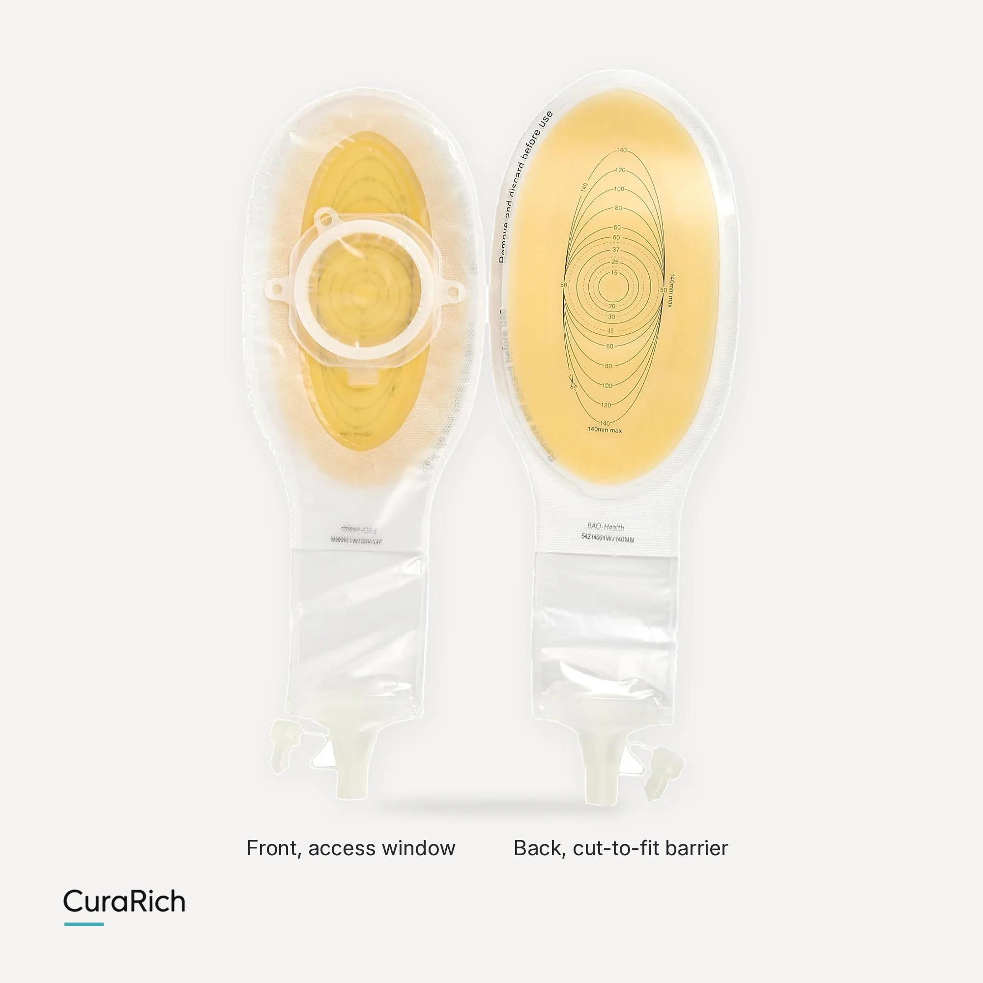 BAO Health 54214001W Wound and Fistula Pouch, Large, with Access Window and Spout Outlet